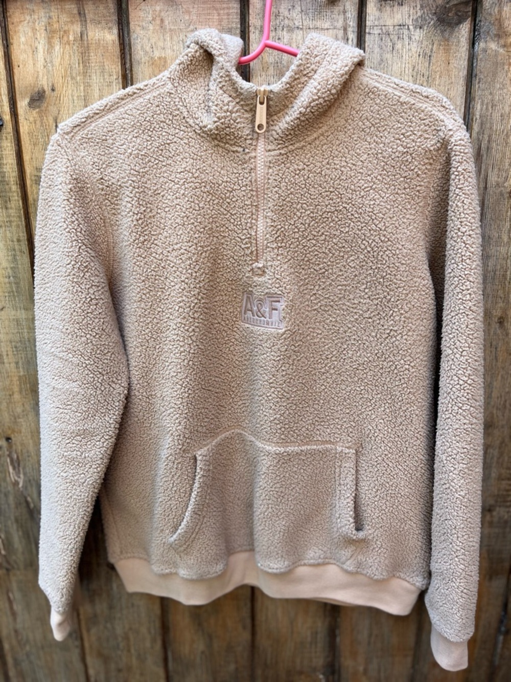 abercrombie kids Beige/Tan Sherpa Zip-Up Jacket
